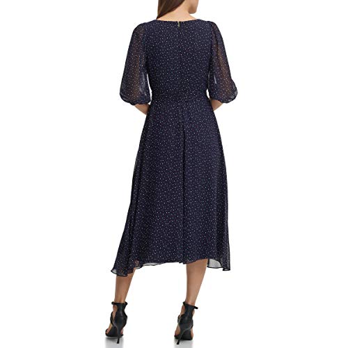 Image of DKNY Women's Half Balloon Sleeve Faux Wrap Midi Dress