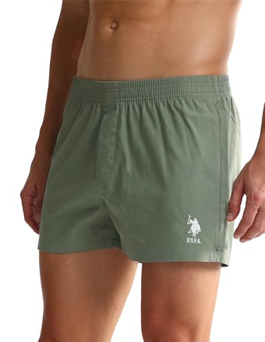 Image of U.S. Polo ASSN. Mens OEX05 Mid Rise Solid Inner Boxers - Pack of 2