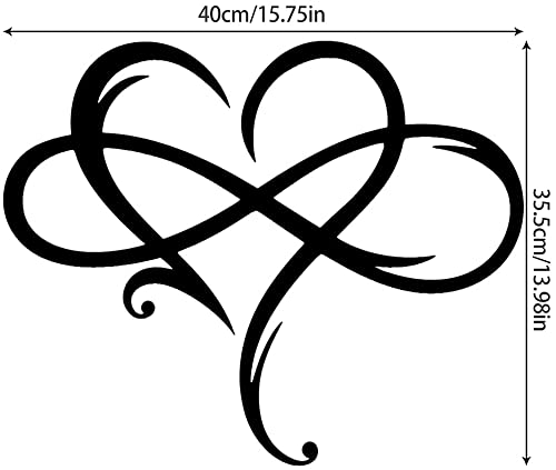 Aoolvy Infinity Heart Wall Decor, Unique Infinity Heart Metal Art Wall Decor Love Sign Steel Wall Plaques Bedroom Ornaments For Home Wedding Decor, Room Living Room Decoration (Black, 15.7X14Inch) #TOP6