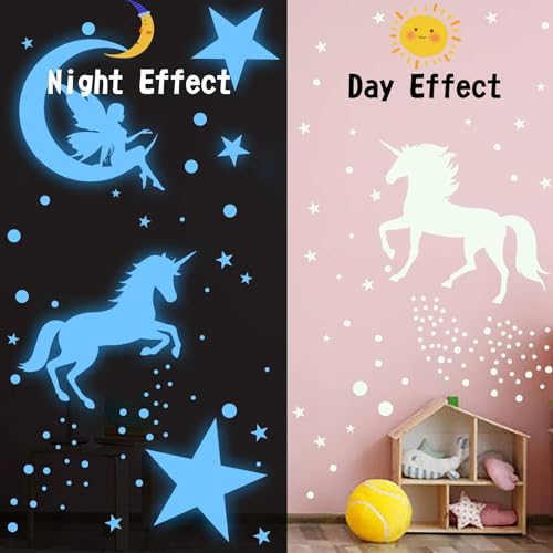 Stickers lune et étoiles phosphorescentes pour décorer un plafond de chambre d'enfant