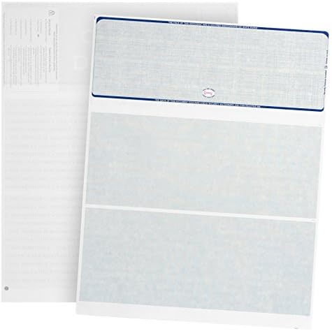 Blue Summit Supplies 500 Blank Check Stock, 24lb, 8.5" x 11", Blue Linen