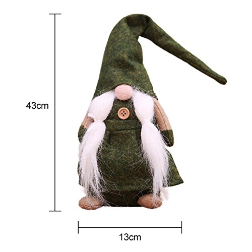 Adarl Handmade Swedish Tomte,Denmark Norway Nisse,Christmas Figurines Santa Gnome Plush Doll Present For Holiday Xmas Decorations,Green G #TOP5