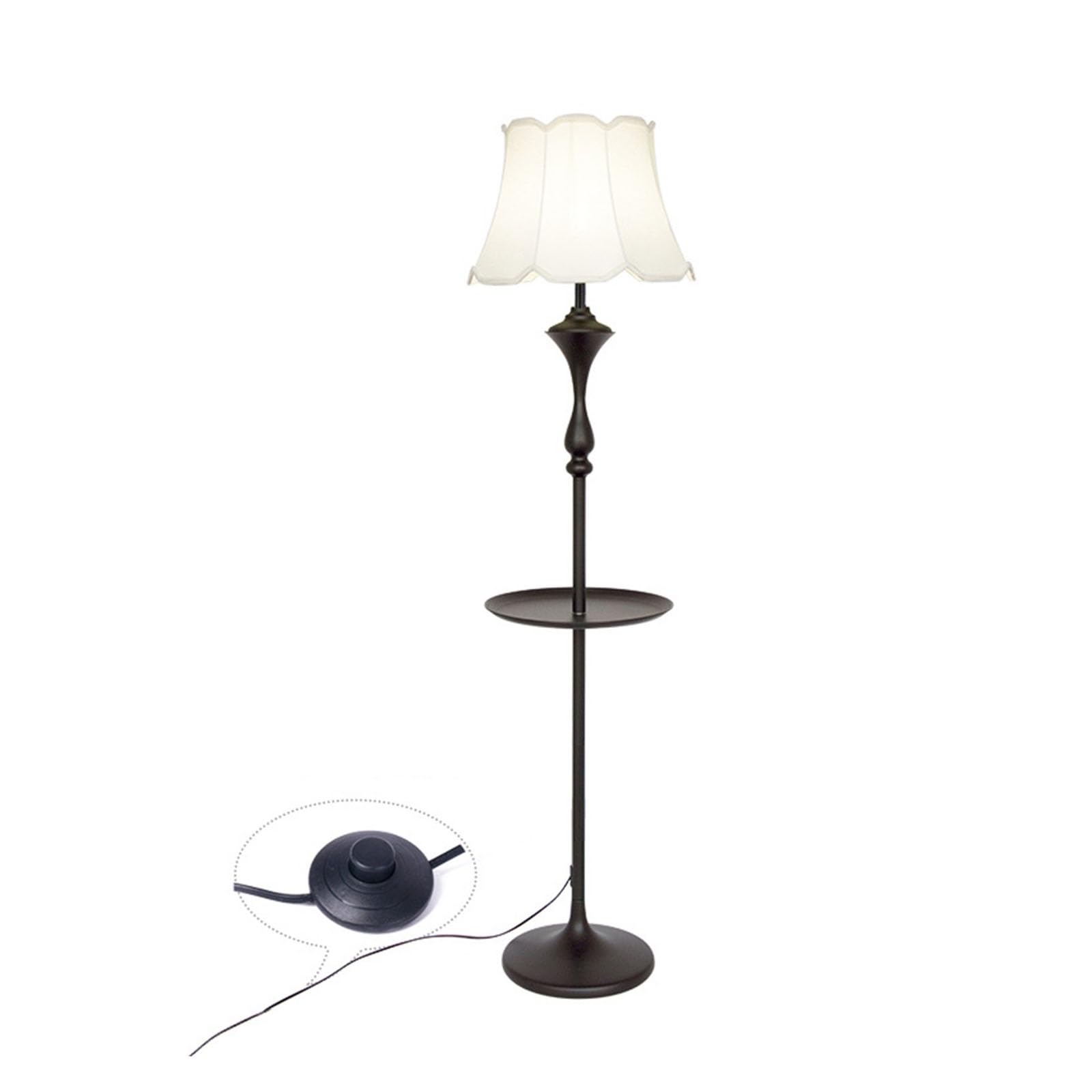 Z4T8M2K6G5 Tall Standing Lamp LED Side Table and Floor Lamp, Modern with Tray for Bedrooms, Living Room, Office, Reading(White)