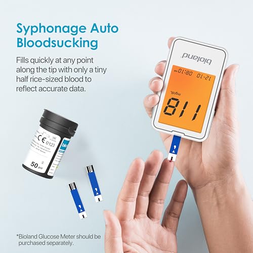G-425-2S Diabetic Blood Test Strips*100, Used for G-425-2V Blood Glucose Monitor, 0.7μl Blood Sample, Accurate Measurement, Results in 5 Seconds, 2 Bottles of 50 Pieces Each