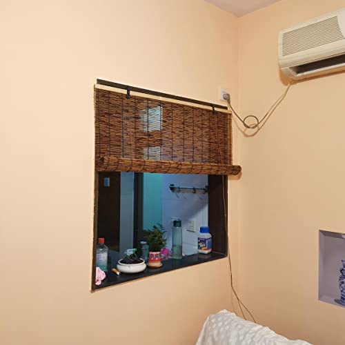 Bamboo Window Shades Blinds, Blackout Custom Roman Roll Up Shades, Reed Roller Blind With Lifter, Breathable Hand-Woven, For Outdoor Home, Office, Kitchen, Patio 20"X36" 32"X72" 48"X80" #TOP1