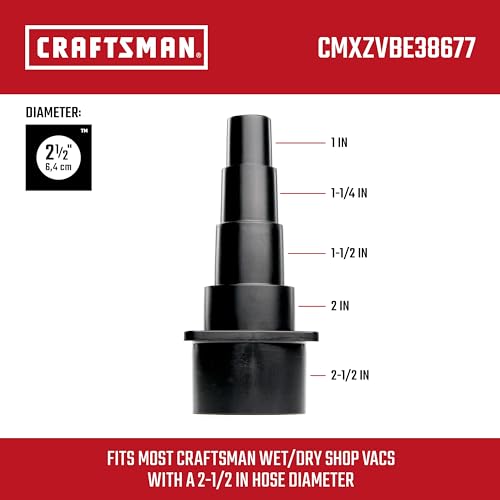 CRAFTSMAN CMXZVBE38677 Adaptador universal de ferramenta de 6,5 cm, acessório de aspirador de pó sec
