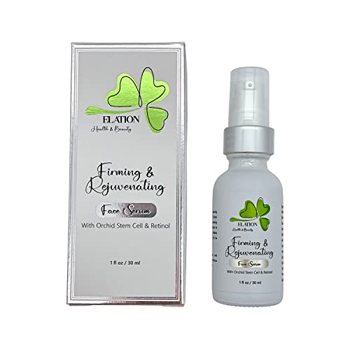 Elation Health & Beauty Firming and Rejuvenating Face Serum, Anti Aging Anti-Wrinkle Facial Serum made with Orchid Stem Cells, Liposomal Retinol, Hyaluronic Acid, & Allantoin, 1 oz