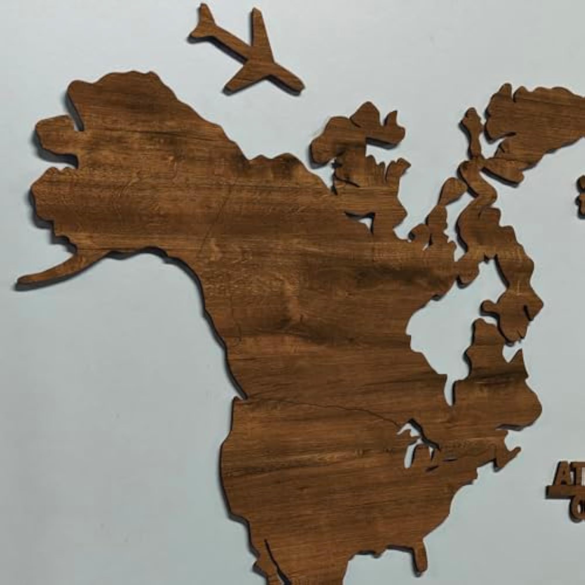 3D Wooden World Map With Clock Wall Decor, Travel Gift