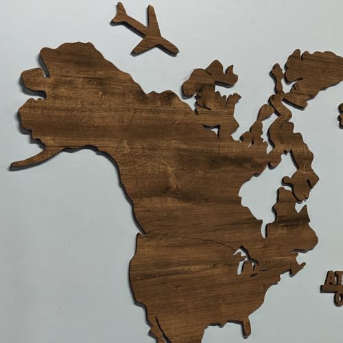 Image of rawpockets - 3D Wooden World Map With Clock Wall Decor| Wall Art, Wall Hangings & Gift | Travel Map | Living Room & Bedroom Wall | Working Space - Teak Brown Color - Large Size (180 X 105 CM)