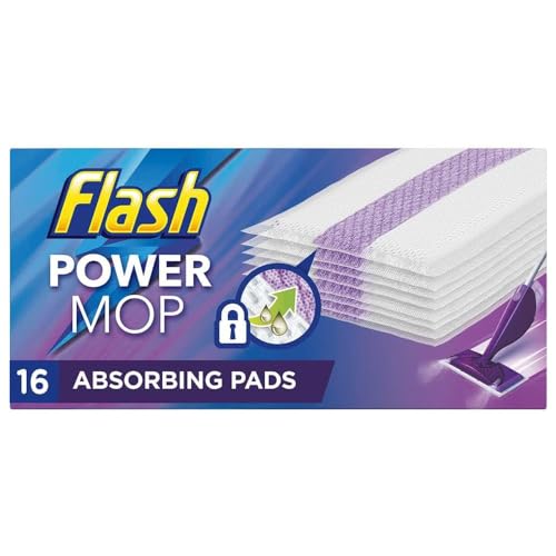 Flash Refill Power Mop Pads with 16 Pack for Power Deep Wet and Dry Floor Cleaning Indoors and Outdoors Uses Sold By FIRST CHOICE KAYA