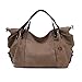 KISS GOLD(TM) Women's Canvas Hobo Top-handle Bag Crossbody Shoulder Bag, European Style, Large Size 16"X6.8"X12", Coffee