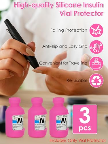 Image of YOUSHARES Insulin Vial Cover Insulin Bottle Protector - Silicone Protective Case for 10ml Short Insulin Vials, Durable Vial Case, Soft and Flexible Diabetes Vial Care