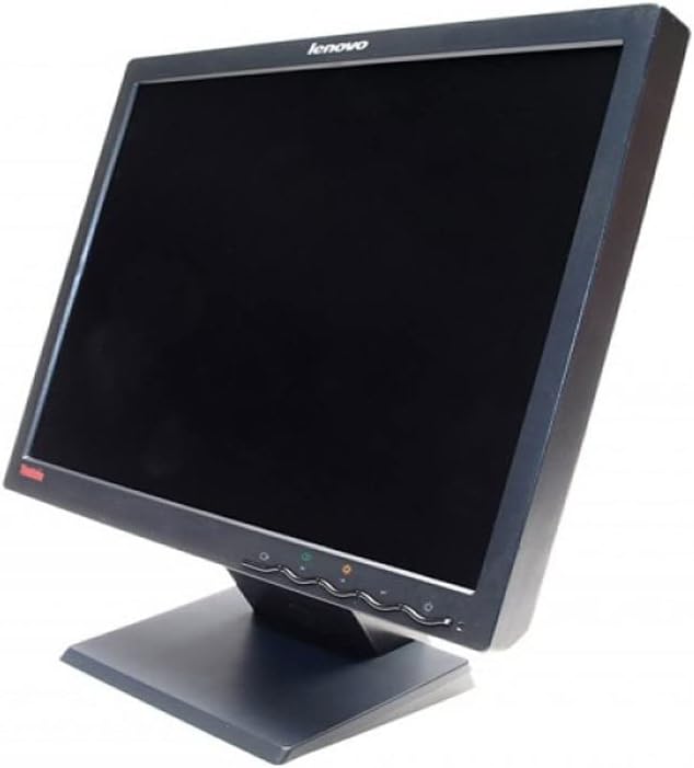 Angled front view of the Lenovo ThinkVision 9227-AG1 monitor, highlighting the bezel and stand.