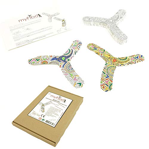 MYFIBO TicToys Boomerang for Beginners, Girls and Boys - Design and Style Yourself, Perfect for Indoor and Outdoor Use - 30 Pack Set