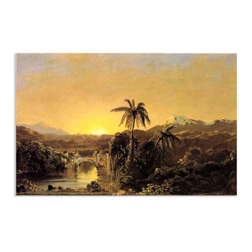 Reproduction de tableau Frederic Edwin Church affiche haut de gamme paysage Equateur sur toile