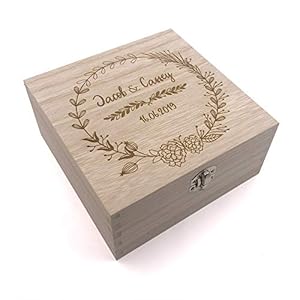 ukgiftstoreonline Personalised Wooden Keepsake Box Wedding Memory Engraved Gifts Any Name