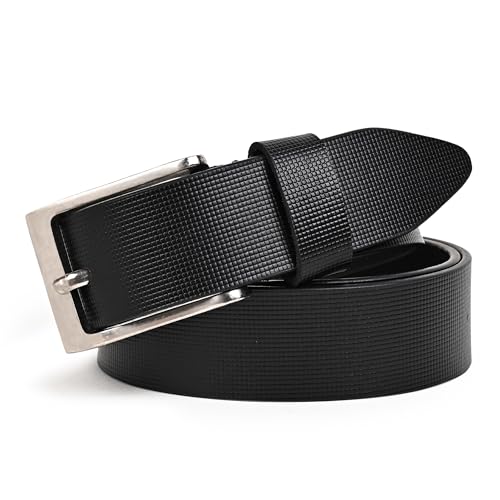 Image of HAYES LONDON Genuine Leather Belt for Men, Original Top Grain Formal and Casual Belt, Lifetime Leather Warranty (32, Sigma Black)