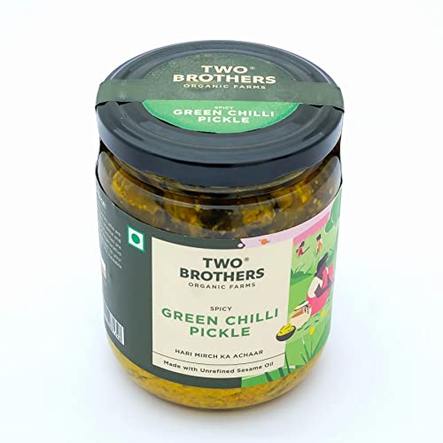 Image of Two Brothers Organic Farms Spicy Green Chilly Pickle (500GM)