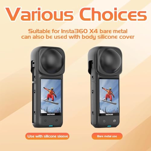 Image of Action Pro Silicone Lens Cover, Anti-Scratch Silicone Lens Cap Compatible with Insta360 X4 (Black)