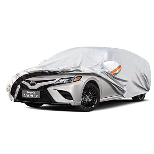 6 Layers Car Cover Custom Fit Toyota Camry (1991-2025) Waterproof All Weather, Heavy Duty Outdoor Snow Sun Rain Uv Protection (Ships from US Warehouse, Delivery 3-8 Days) 6 Layer-Silver-inne