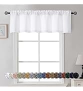 Gwine White Valance for Windows, Light Filtering Small Valance Kitchen Curtains for Living Room B...