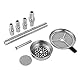 RMAN® Shisha Set Wasserpfeife 3 Anschlüsse 53cm Aluminium Hookah Komplett mit Kaminkopf Silikonschlauch Edelstahl Tauchrohr Klick System Closed Chamber Zange (Gold)