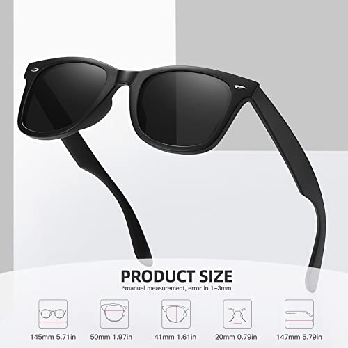 Image of MEETSUN Polarized Sunglasses for Women Men Classic Retro Square Frame Driving Sun Glasses UV Protection