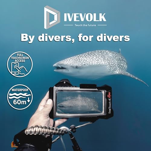DIVEVOLK Underwater Touchscreen housing compatiable for iPhone 12/12 Pro/12 Pro Max/13/13 Pro/13 Pro Max/14/14 Pro/14 Pro Max/15/15 Pro/16Pro/16Pro Max