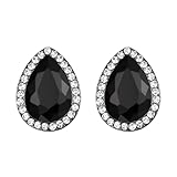 EVER FAITH Women's Austrian Crystal Wedding Teardrop Stud Earrings