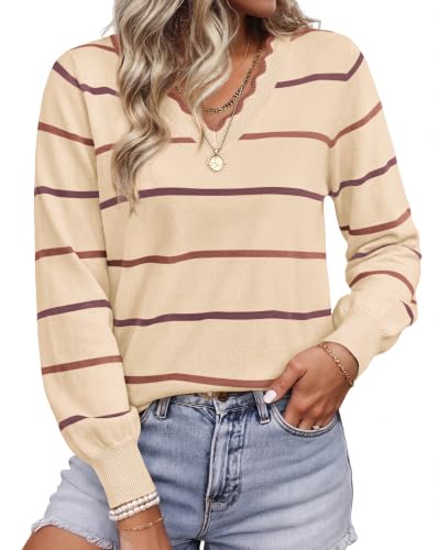 BTFBM Womens Sweaters Striped Pullover Tops - image 2