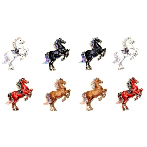 Elegant Zodiacs Brooch Depicting Horse Year in Sturdy Alloy Materials for Fade Resistance and Versatile Fashion Enhancement Clip