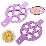 Conception à double forme: Cet ensemble de moules à crêpes en silicone comprend des moules en forme de cœur et en forme d'étoile, offrant une polyvalence et une créativité à votre routine de petit-déjeuner..Profitez de faire des crêpes en forme de plaisir qui raviront certainement les enfants et les adultes.