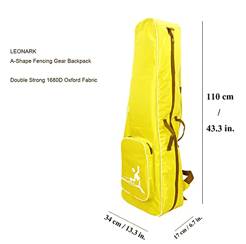 Leonark Fencing Storage Bag For Epee Saber And Foil Equipment - Portable Backpack For Fencing Sword Suit And Mask (Yellow) #TOP1