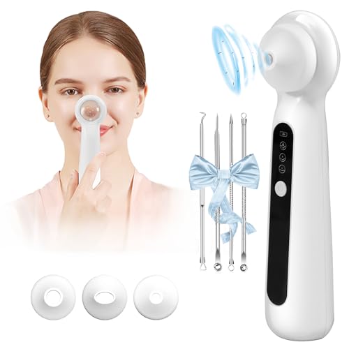 Blackhead Remover with Magnifier, Visible Vacuum Facial Pore Cleanser Sucker Acne Remover 3 Speed & 3 Suction Tips