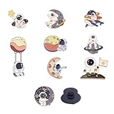 PH PandaHall 13Pcs Astronaut Planet Enamel Pins Alloy Enamel Brooches Badge Various Novel Backpacks Badges Hats Bags Lapel Pins Jackets Clothes (JEWB-KS0001-05-Yilisi)