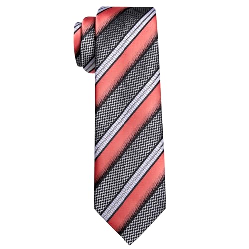 Image of Barry.Wang Mens Tie Set Plaid Check Neckties Formal Business Wedding Luxury Pocket Square Cufflinks