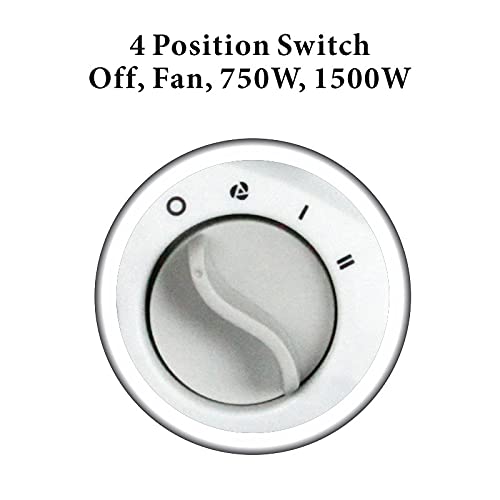 Optimus H-1322 Portable 2-Speed Fan Heater With Thermostat , White #TOP3