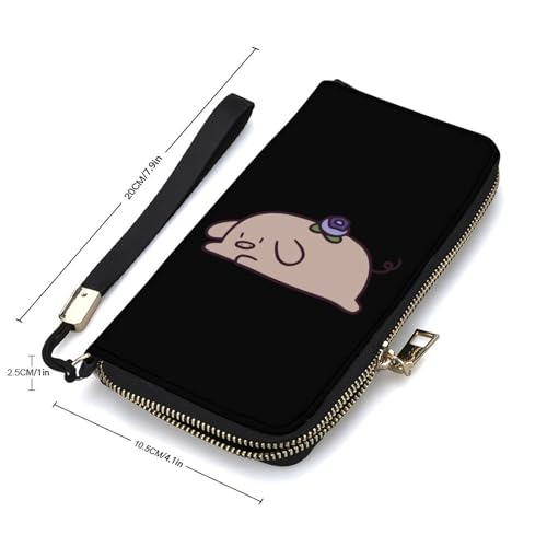 Blueberry Long Wallet for Women Men Coin Pouch Credit Card Holder Zipper Purses with Wristlet2