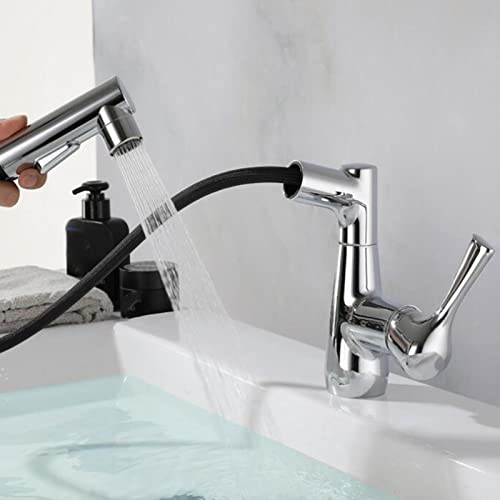 Grifo de lavabo extraíble con ducha extensible y control monomando 6