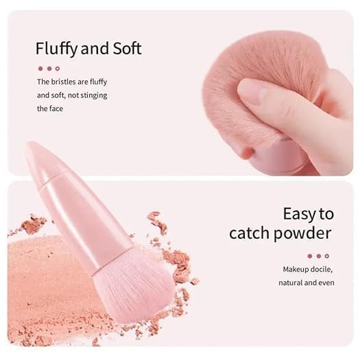 Image of Makeup Brush Applicator Set 5 in 1 Small Mini Makeup Brush kit and Case Travel Friendly Stylish Makeup Brush Set for Women (Set Of 5)