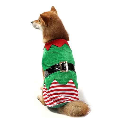 Disfraz Rojo Y Verde Elfo Festivo para Perros Pequeños A Grandes Navidad Ropa Mascotas Accesorios Fotos Festivas Disfraces Navideños Pequeños