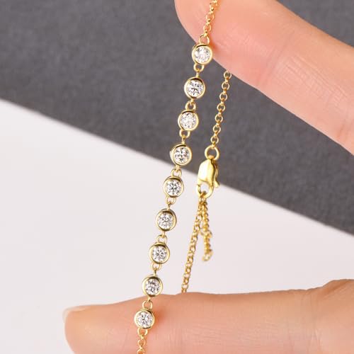 Moissanite Link Bracelet 0.9cttw D Color VVS1 925 Sterling Silver Delicate Precious Stylish Bracelet for Women Mom Birthday Gifts4
