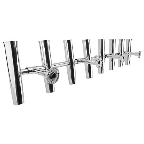 Yaemarine 4 Tube/5 Tube/6 Tube/8 Tube Adjustable Stainless Rocket Launcher Rod Holders, Can Be Rotated 360 Deg (8 Tube) #TOP4