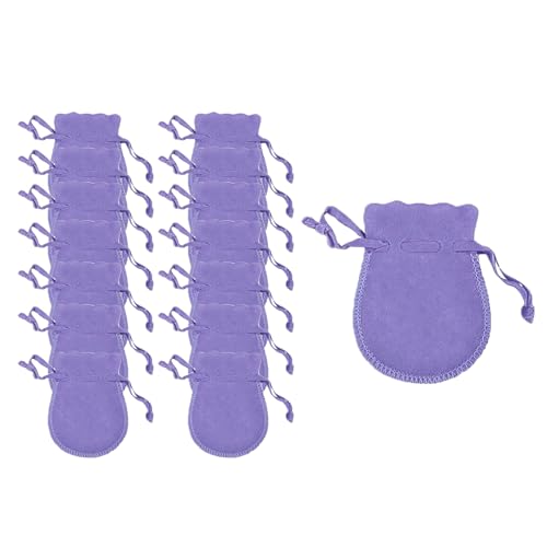 SURALIN 15 pezzi Sacchetti Regalo in Velluto Piccoli Sacchetti di Gioielli con Coulisse Sacchetti Bombonieredi Caramelle per Regali di Gioielli Regali di Nozze Sacchetti di Velluto Viola 7x9 cm