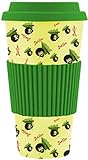 Surreal Entertainment Bob Ross Ceramic Tumbler Mug with Lid - Bob Ross Face Printed (Green)