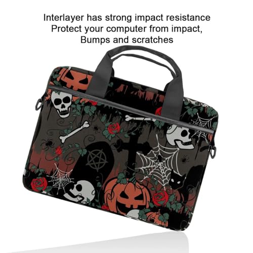 Sac ordinateur 13.3-14" anti-rayures imprimé citrouille noir fun
