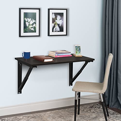 Image of DELITE KOM Wizard Engineered Wood Study Table /Wall Mounted Shelf Desk for Adult /Kids Use in Home /Office (Flowery Wenge, 45.4 D x 89.6 W x 32 H)