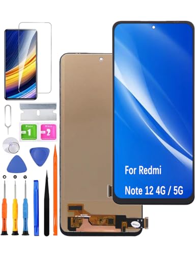 HLYGZX Pantalla LCD de Repuesto para Redmi Note 12 4G / 5G Incluye, para Xiaomi Poco X5 Pantalla LCD, Pantalla táctil, digitalizador, Kit de Piezas de reparación