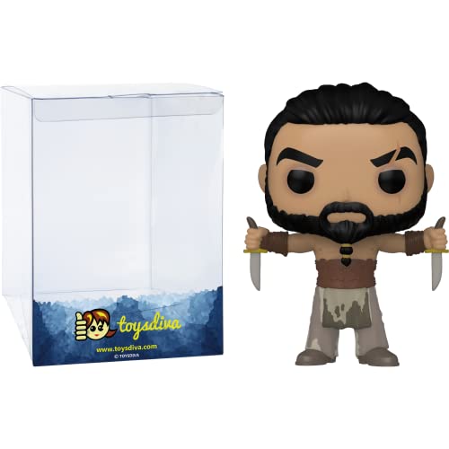 Khal Drogo: P o p ! - Juego de figuras de vinilo con 1 protector gráfico compatible 'ToysDiva' (090 - 56795 - B)