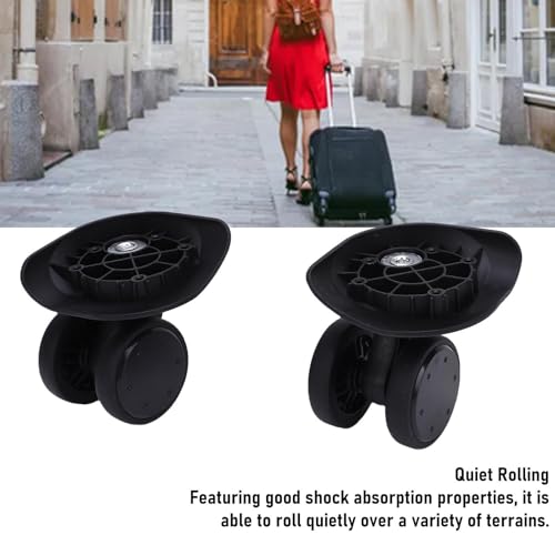 Funien Roues Universelles de Valise de Voyage Rotation Roulettes Muettes Noires 2 Pièces Remplacement pour le Matériel D'abs Bagage – vue 2